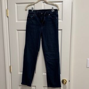 AG Adriano Goldschmied Dark Blue Straight Leg Jeans